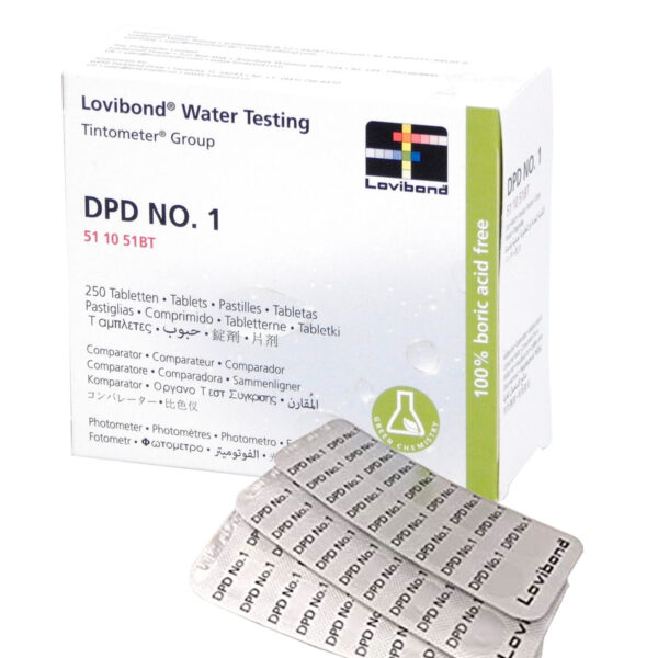 DPD nr.1 Photometer, Frit klor – 250 tabletter 511051bt - SpaFix