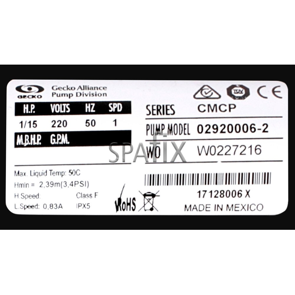 Gecko Aqua-Flo Cirkulationspumpe CMCP label