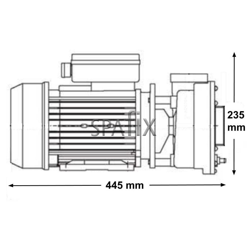 LX massagepumpe WP300-II, 3 HP pumpe , 230V, 2 hastigheder, 2″ Lx Massagepumpe Wp300 Ii Draw1 - SpaFix