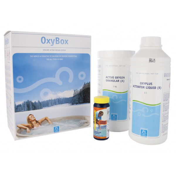 SpaCare Clean & Polish Kit (Udendørs / Indendørs Spa) Spacare Oxybox Indhold - SpaFix