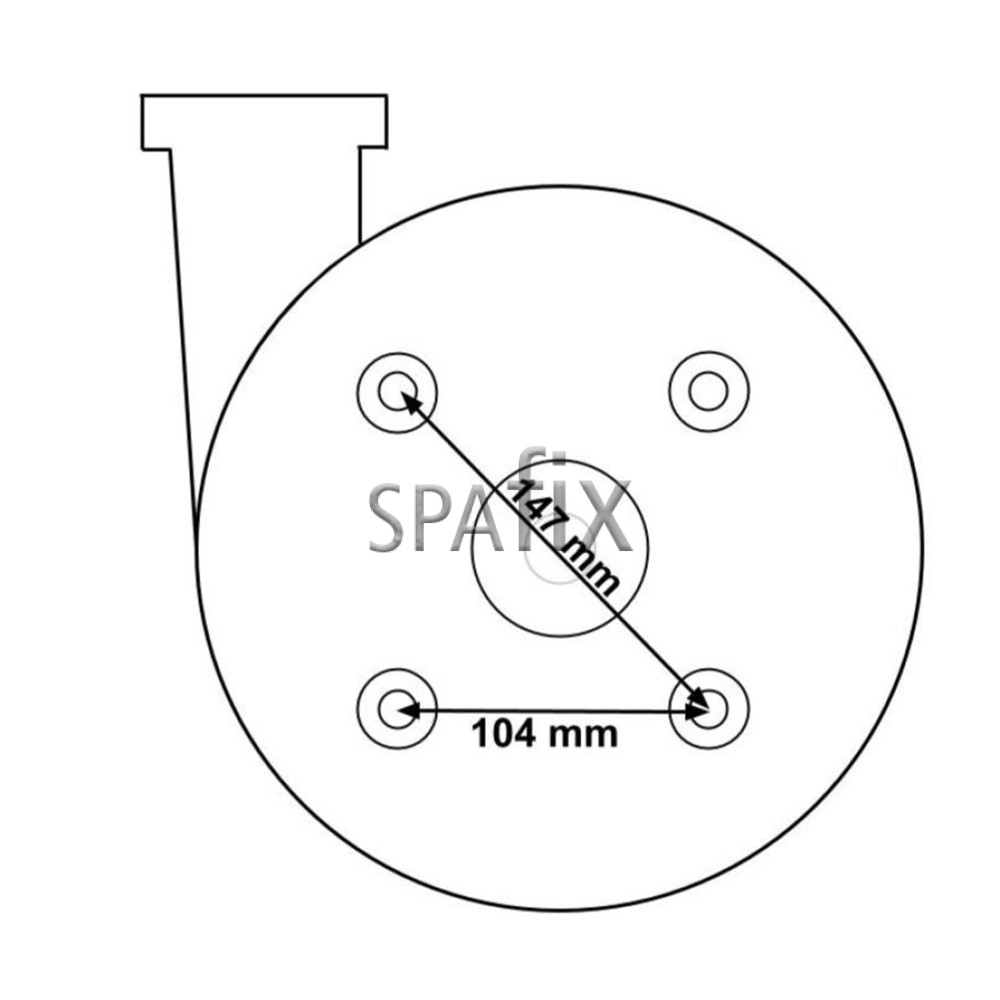 Waterway Wetend Executive 56Frame pumpehus diagonal maal