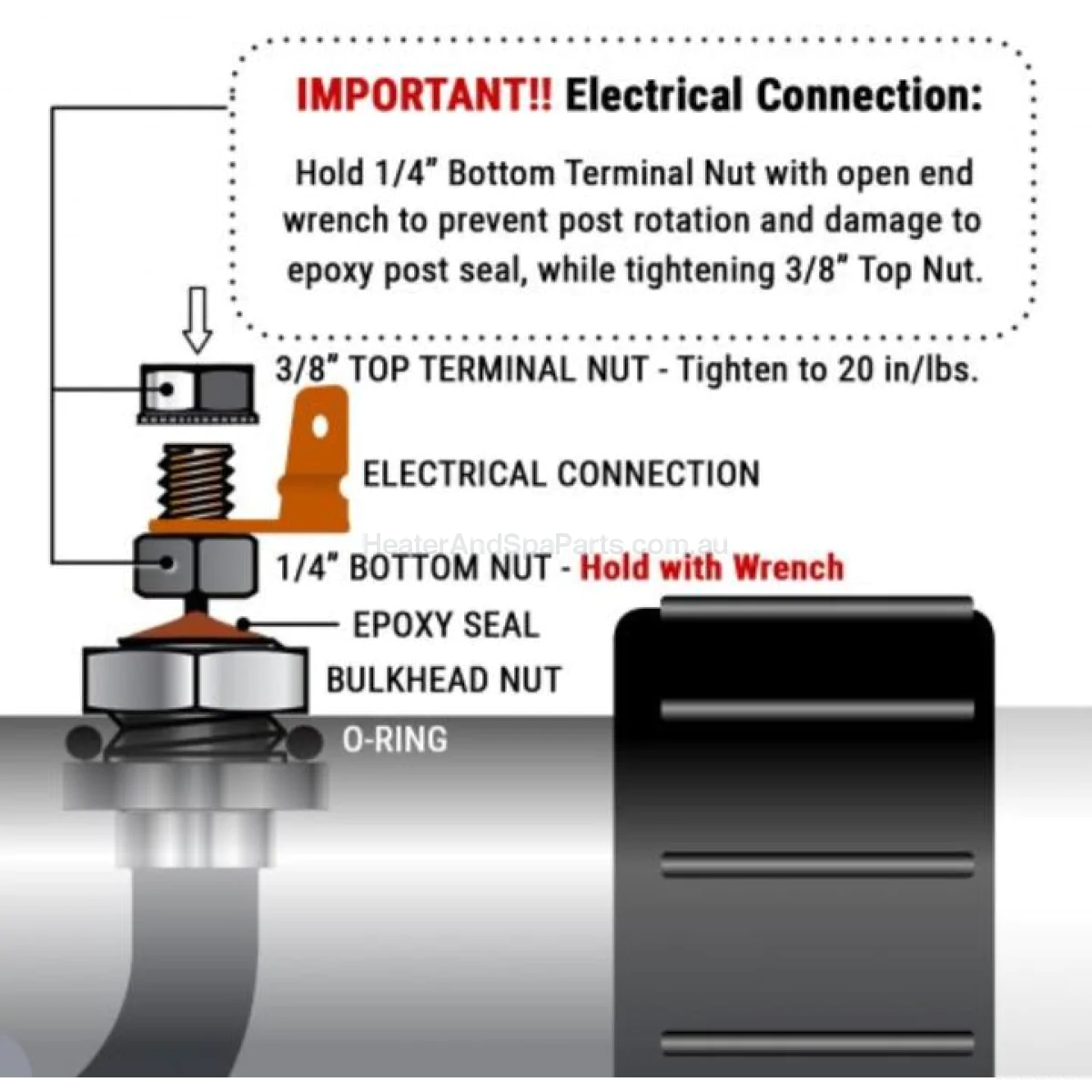 balboa copper heater connector to pcb suits gs gl series parts 642