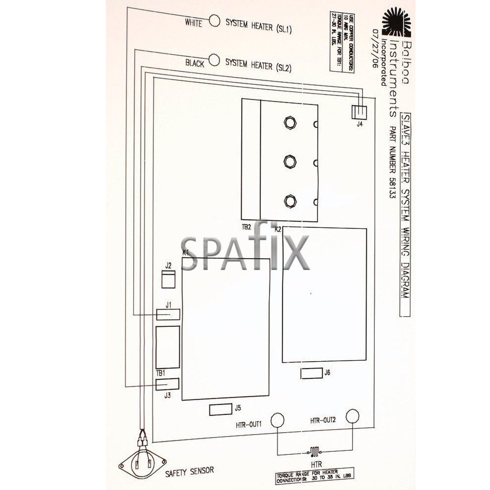 56911 balboa 3 kw Auxiliary spa slave heater diagram