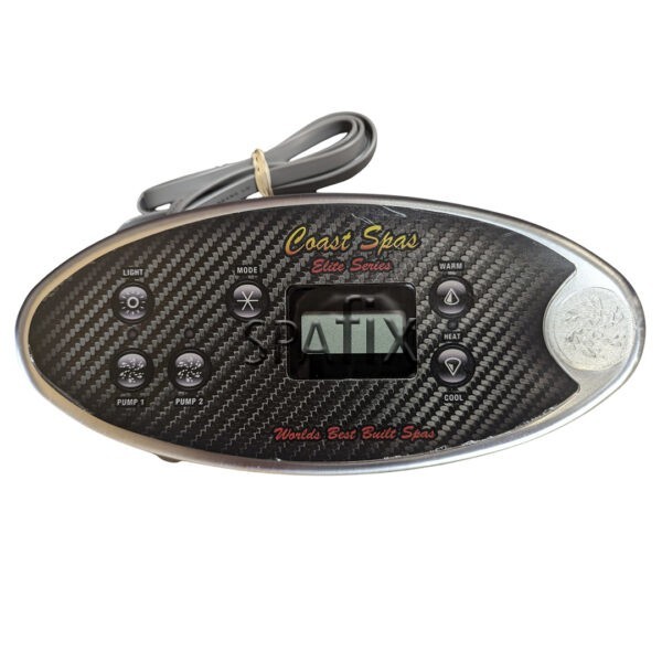 54539 01 Coast Spas keypad styrepanel 2pump balboa VL702S with overlay