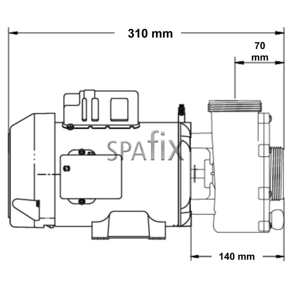 06334000 2040 Gecko CMXP circulation pump 1 15hp side drawing