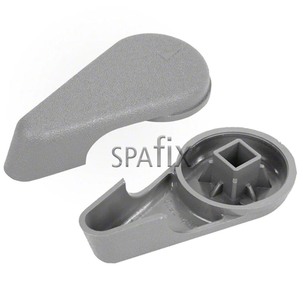 602 3577 waterway handle 2inch Valve gray 5 scallop textured front back