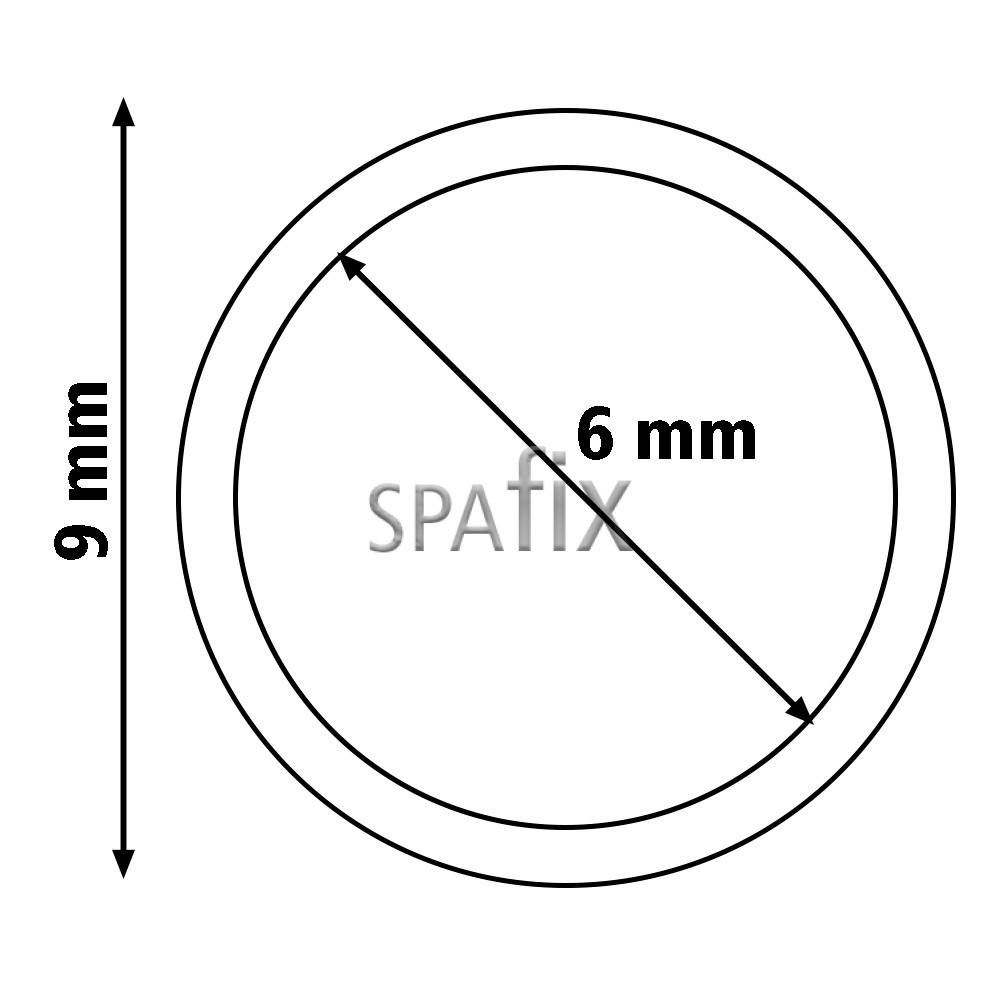 1/4" klar slange til udespa 6-9 mm dimensions i mm